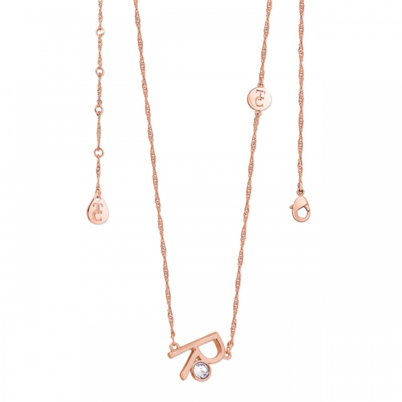 Tipperary Crystal Letter 'R' Pendant Rose Gold